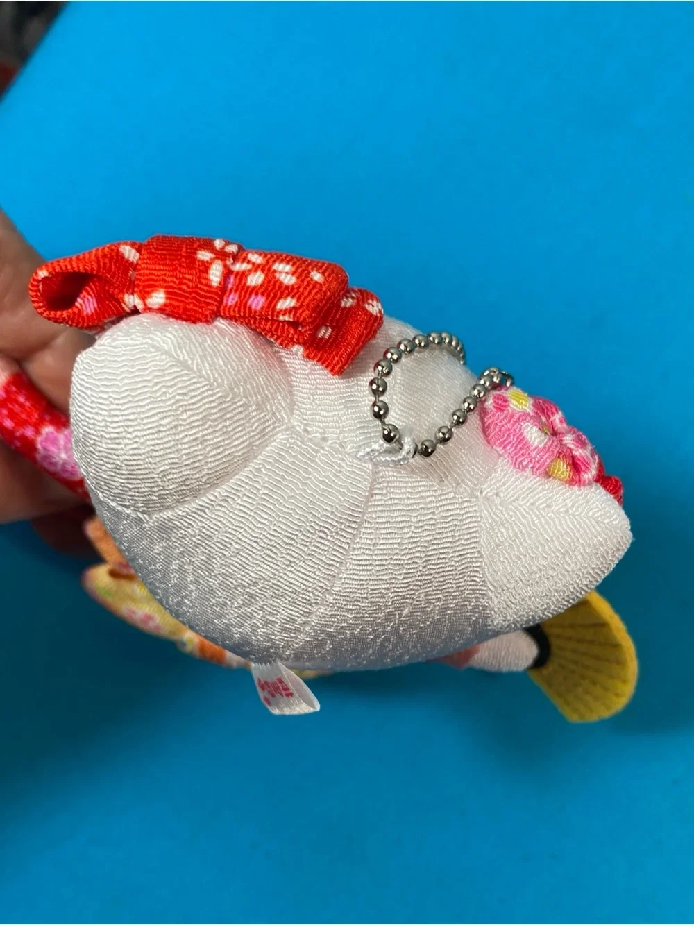 Sanrio Hello Kitty Red & Pink Floral Kimono Plush Keychain